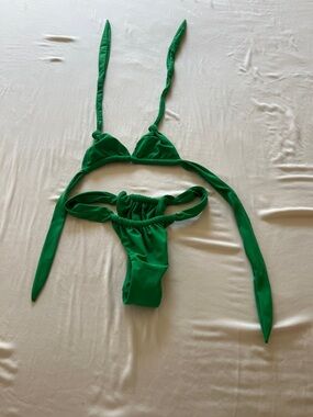 Mikoh Emerald Green Swim Bottoms with Gathered Waist